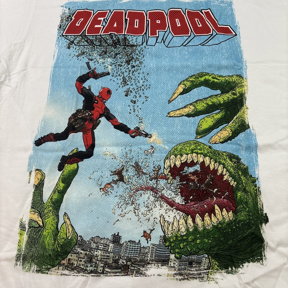 Marvel Deadpool White‎ Large Men's T Shirt - Picture 2 of 4